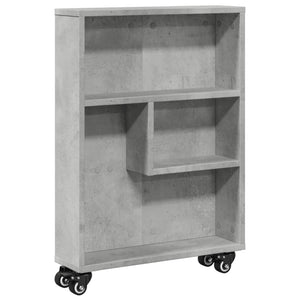 vidaXL Narrow Storage Trolley Concrete Grey 48x13x68 cm Engineered Wood