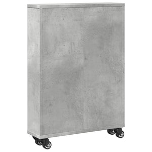 vidaXL Narrow Storage Trolley Concrete Grey 48x13x68 cm Engineered Wood