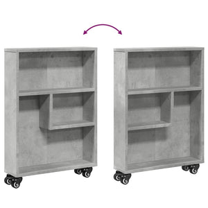 vidaXL Narrow Storage Trolley Concrete Grey 48x13x68 cm Engineered Wood