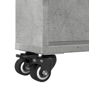 vidaXL Narrow Storage Trolley Concrete Grey 48x13x68 cm Engineered Wood