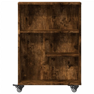 vidaXL Narrow Storage Trolley Smoked Oak 48x13x68 cm Engineered Wood