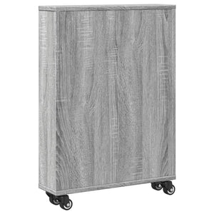 vidaXL Narrow Storage Trolley Grey Sonoma 48x13x68 cm Engineered Wood