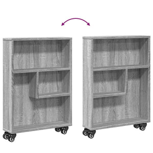 vidaXL Narrow Storage Trolley Grey Sonoma 48x13x68 cm Engineered Wood