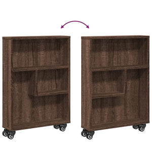 vidaXL Narrow Storage Trolley Brown Oak 48x13x68 cm Engineered Wood