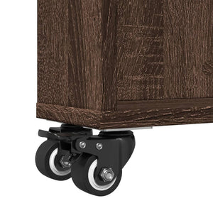 vidaXL Narrow Storage Trolley Brown Oak 48x13x68 cm Engineered Wood