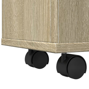 vidaXL Narrow Bathroom Cabinet with Wheels Sonoma Oak Engineered Wood