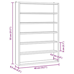 vidaXL Wall Display Cabinet with 6 Shelves 40x8.5x55 cm