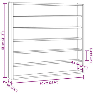 vidaXL Wall Display Cabinet with 6 Shelves 60x8.5x55 cm