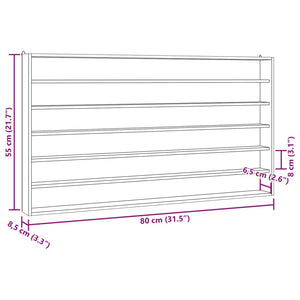 vidaXL Wall Display Cabinet with 6 Shelves 80x8.5x55 cm