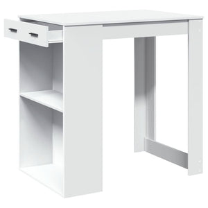 vidaXL Bar Table White 102x70x103.5 cm Engineered Wood