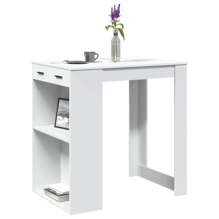 vidaXL Bar Table White 102x70x103.5 cm Engineered Wood