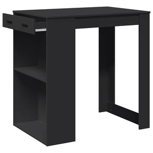 vidaXL Bar Table Black 102x70x103.5 cm Engineered Wood