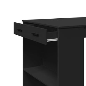 vidaXL Bar Table Black 102x70x103.5 cm Engineered Wood