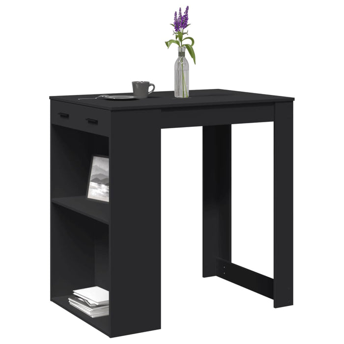 vidaXL Bar Table Black 102x70x103.5 cm Engineered Wood