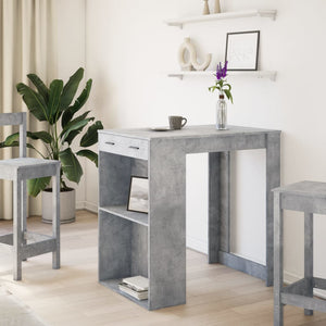 vidaXL Bar Table Concrete Grey 102x70x103.5 cm Engineered Wood