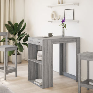 vidaXL Bar Table Grey Sonoma 102x70x103.5 cm Engineered Wood