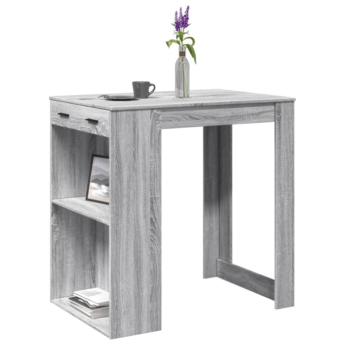 vidaXL Bar Table Grey Sonoma 102x70x103.5 cm Engineered Wood