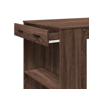 vidaXL Bar Table Brown Oak 102x70x103.5 cm Engineered Wood