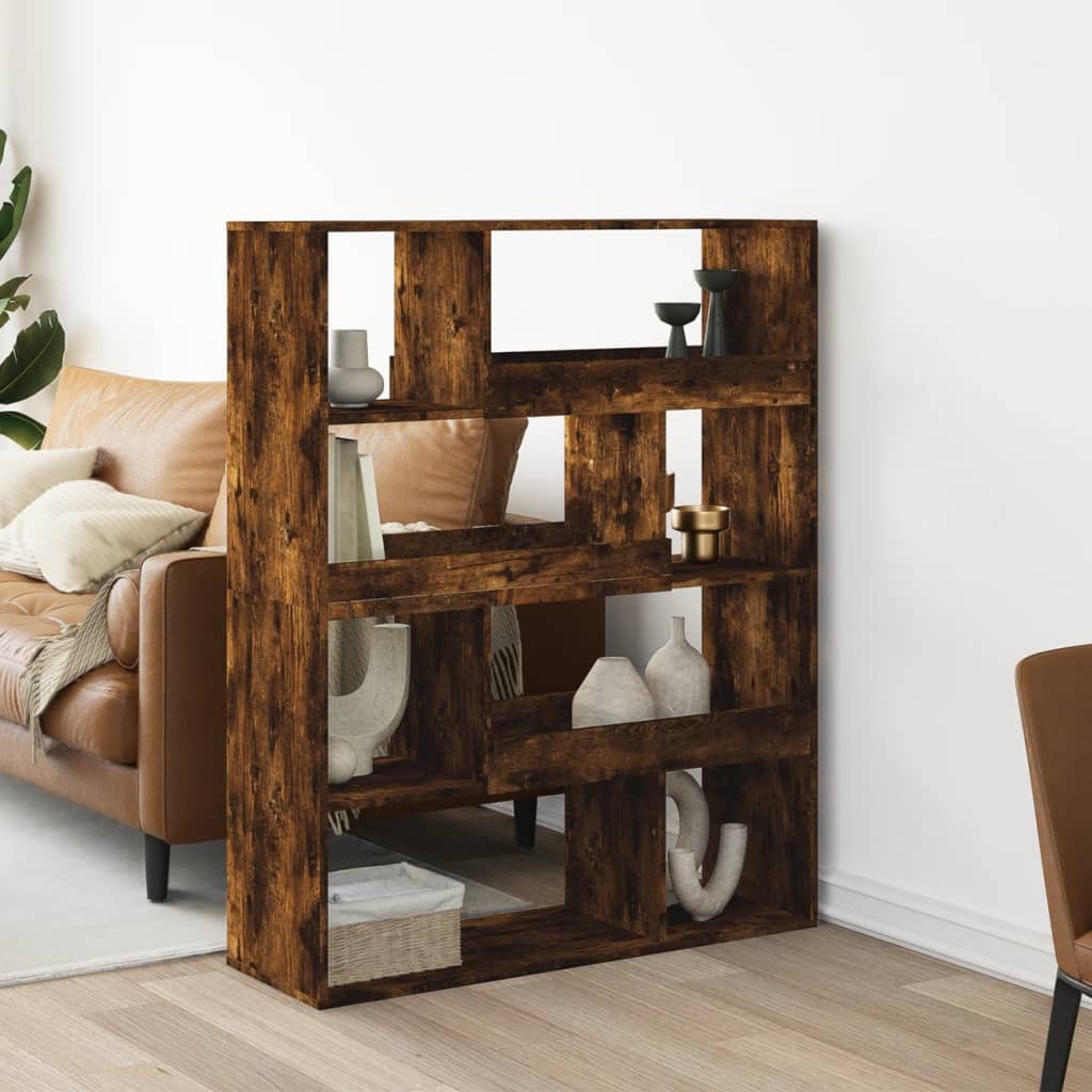 vidaXL Bookcase Smoked Oak100x33x125.5 cm Engineered Wood