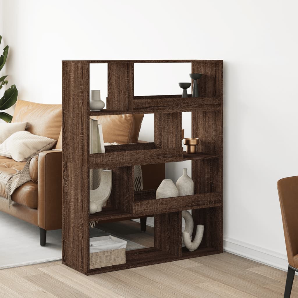 vidaXL Bookcase Brown Oak 100x33x125.5 cm Engineered Wood