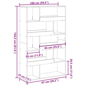 vidaXL Bookcase Black 100x33x156.5 cm Engineered Wood