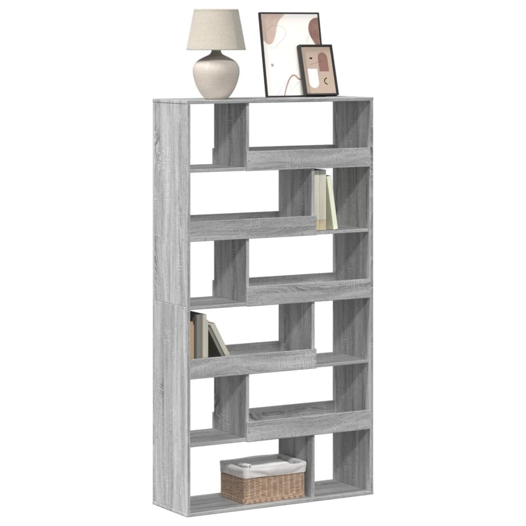 vidaXL Bookcase Grey Sonoma 100x33x187.5 cm Engineered Wood