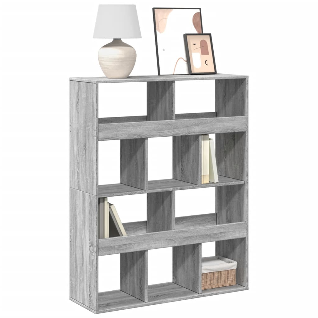 vidaXL Bookcase Grey Sonoma 100x33x125.5 cm Engineered Wood