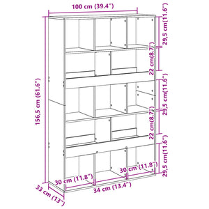 vidaXL Bookcase White 100x33x156.5 cm Engineered Wood