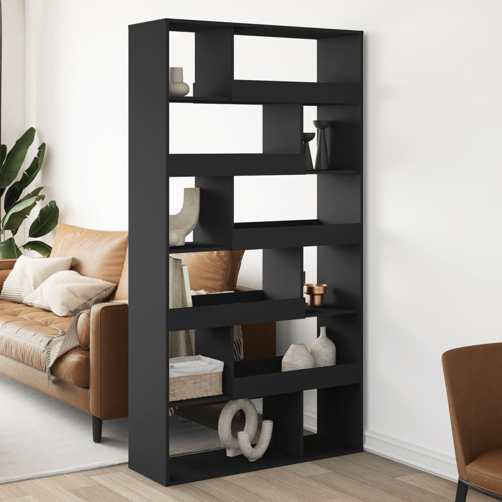 vidaXL Room Divider Black 100x33x187.5 cm Engineered Wood