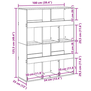 vidaXL Room Divider White 100x33x125.5 cm Engineered Wood