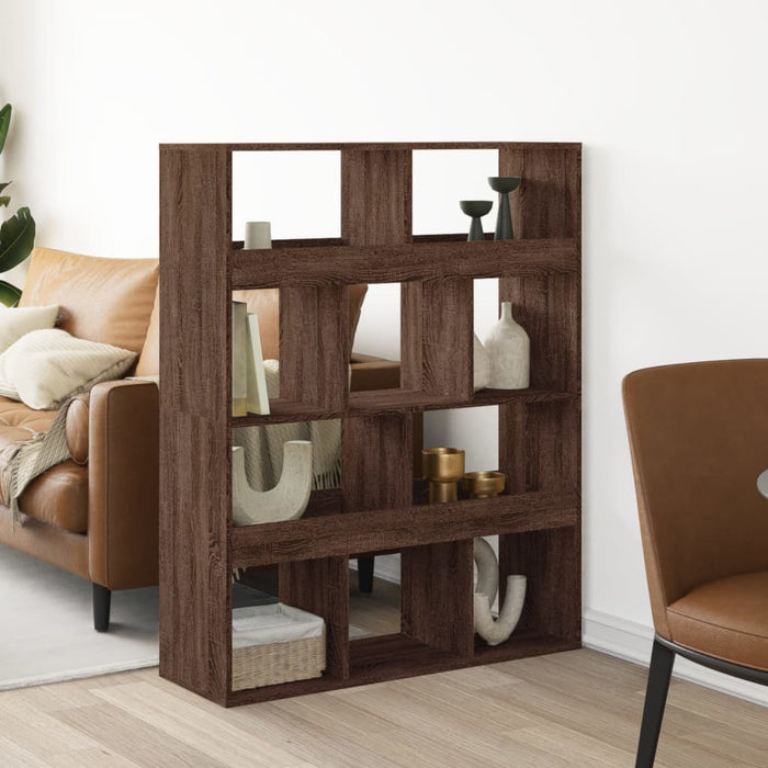 vidaXL Room Divider Brown Oak 100x33x125.5 cm Engineered Wood