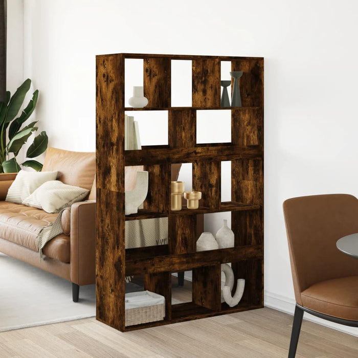 vidaXL Room Divider Smoked Oak100x33x156.5 cm Engineered Wood