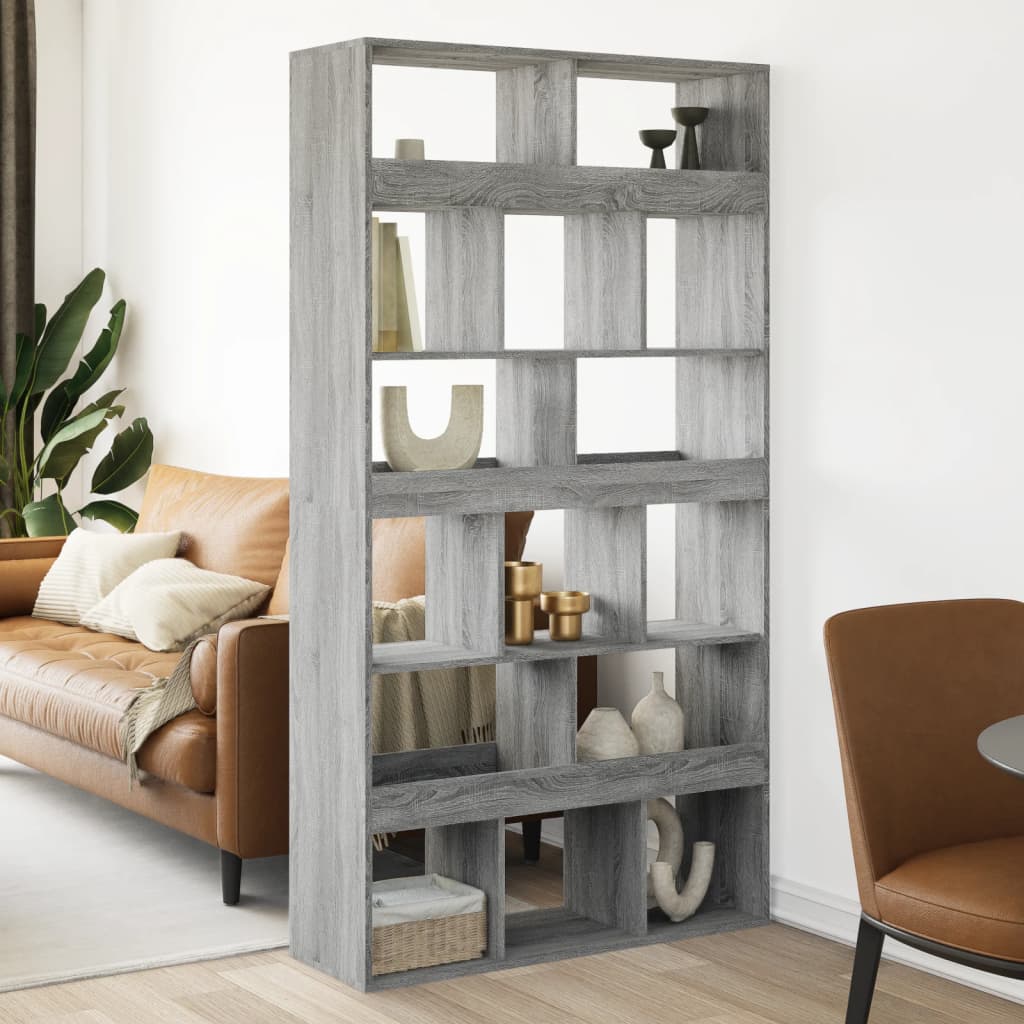 vidaXL Room Divider Grey Sonoma 100x33x187.5 cm Engineered Wood