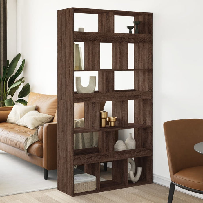 vidaXL Room Divider Brown Oak 100x33x187.5 cm Engineered Wood