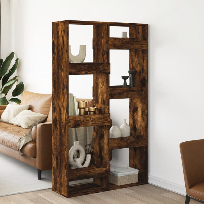 vidaXL Room Divider Smoked Oak100x33x175 cm Engineered Wood