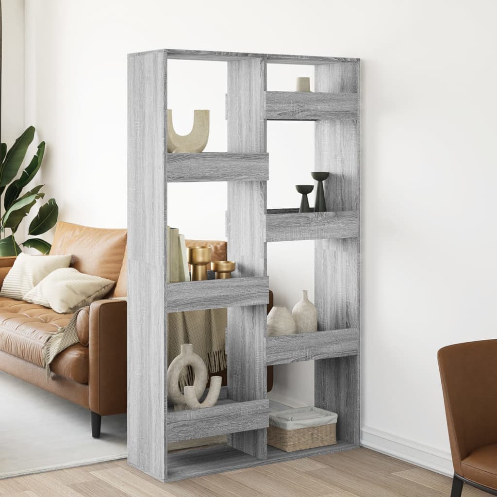 vidaXL Room Divider Grey Sonoma 100x33x175 cm Engineered Wood