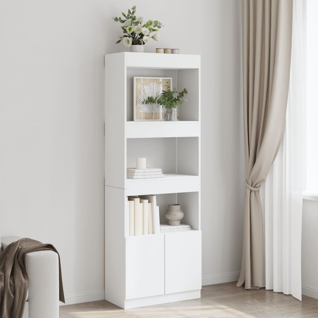 vidaXL Highboard White 63x33x180 cm Engineered Wood