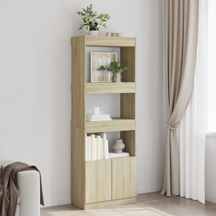 vidaXL Highboard Sonoma Oak 63x33x180 cm Engineered Wood