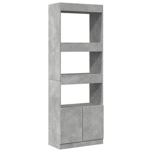 vidaXL Highboard Concrete Grey 63x33x180 cm Engineered Wood