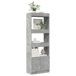 vidaXL Highboard Concrete Grey 63x33x180 cm Engineered Wood