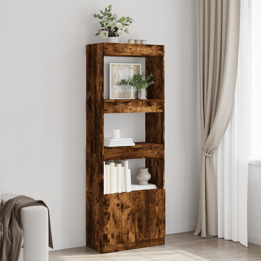 vidaXL Highboard Smoked Oak 63x33x180 cm Engineered Wood