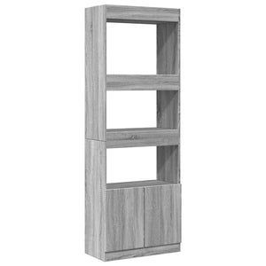 vidaXL Highboard Grey Sonoma 63x33x180 cm Engineered Wood