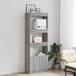 vidaXL Highboard Grey Sonoma 63x33x180 cm Engineered Wood