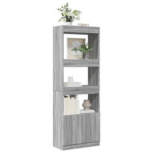 vidaXL Highboard Grey Sonoma 63x33x180 cm Engineered Wood