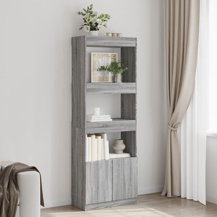 vidaXL Highboard Grey Sonoma 63x33x180 cm Engineered Wood