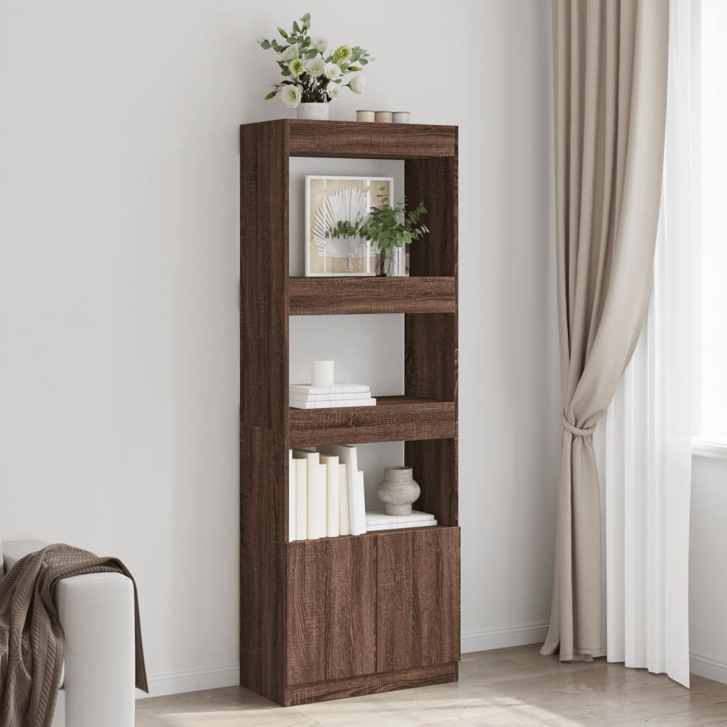 vidaXL Highboard Brown Oak 63x33x180 cm Engineered Wood