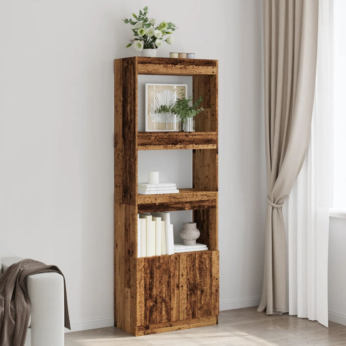 vidaXL Highboard Old Wood 63x33x180 cm Engineered Wood