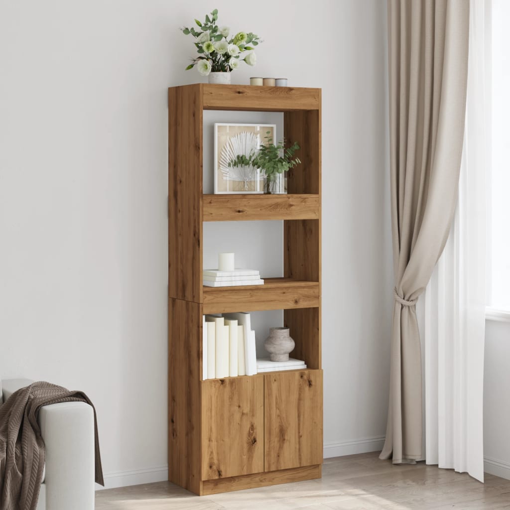 vidaXL Highboard Artisian Oak 63x33x180 cm Engineered Wood