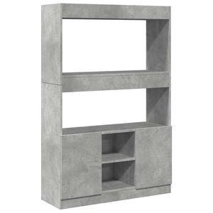 vidaXL Highboard Concrete Grey 92x33x140 cm Engineered Wood