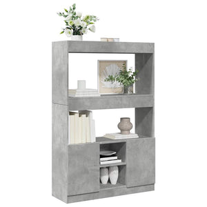 vidaXL Highboard Concrete Grey 92x33x140 cm Engineered Wood